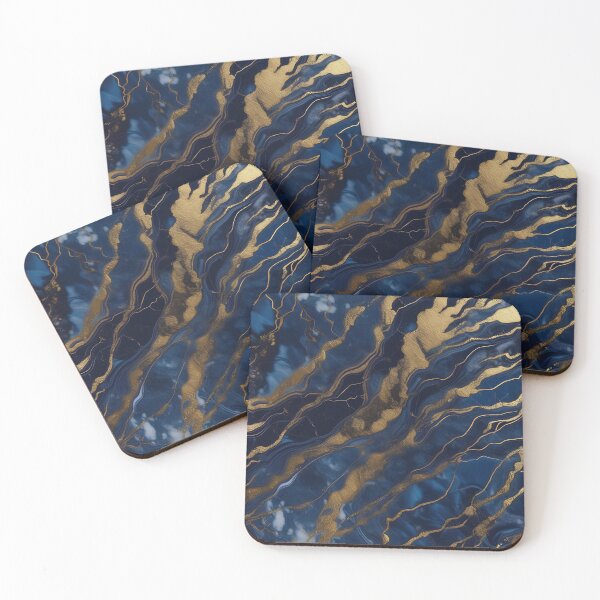 Item preview, Dark Blue Marble with Gold Flecks designed and sold by BirdsnStuff.