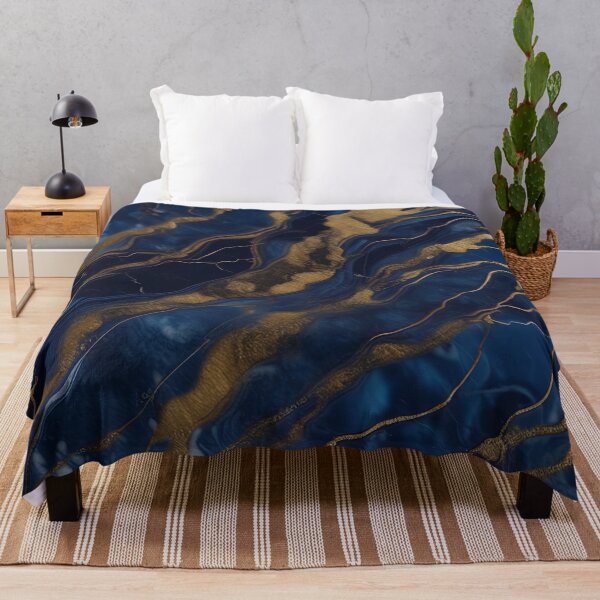Item preview, Dark Blue Marble with Gold Flecks designed and sold by BirdsnStuff.