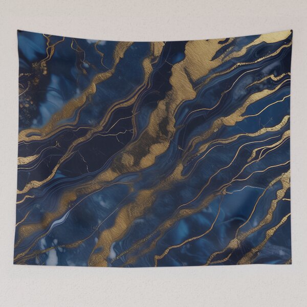 Item preview, Dark Blue Marble with Gold Flecks designed and sold by BirdsnStuff.
