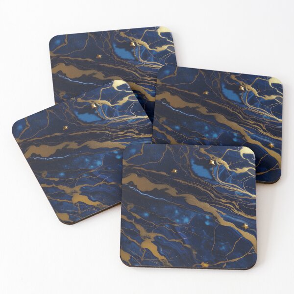 Item preview, Dark Blue Marble with Gold Flecks designed and sold by BirdsnStuff.