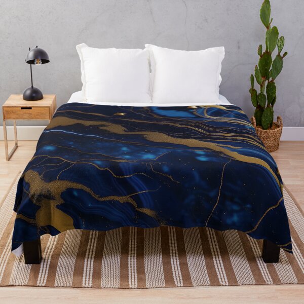 Item preview, Dark Blue Marble with Gold Flecks designed and sold by BirdsnStuff.