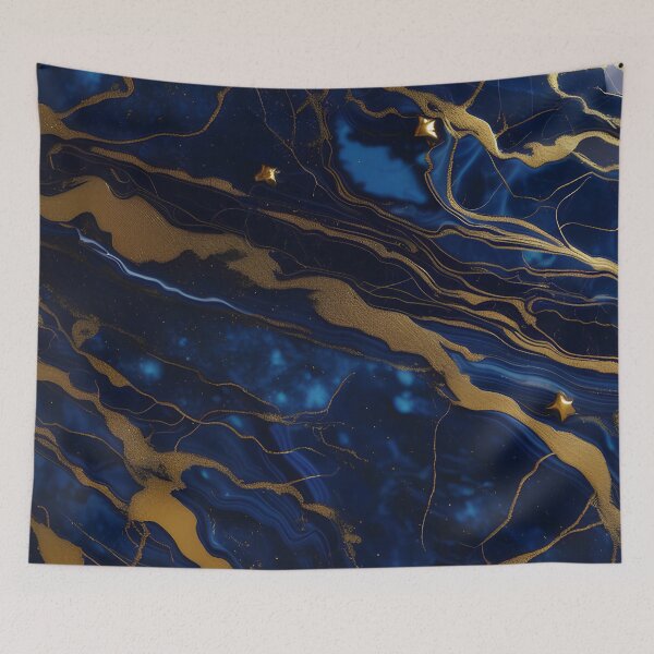 Item preview, Dark Blue Marble with Gold Flecks designed and sold by BirdsnStuff.