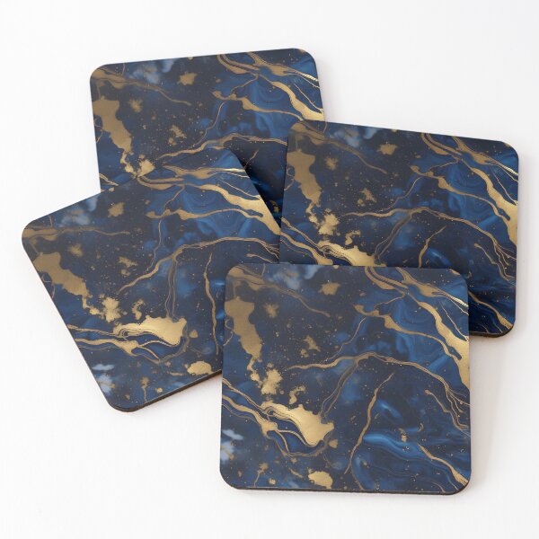 Item preview, Dark Blue Marble with Gold Flecks designed and sold by BirdsnStuff.