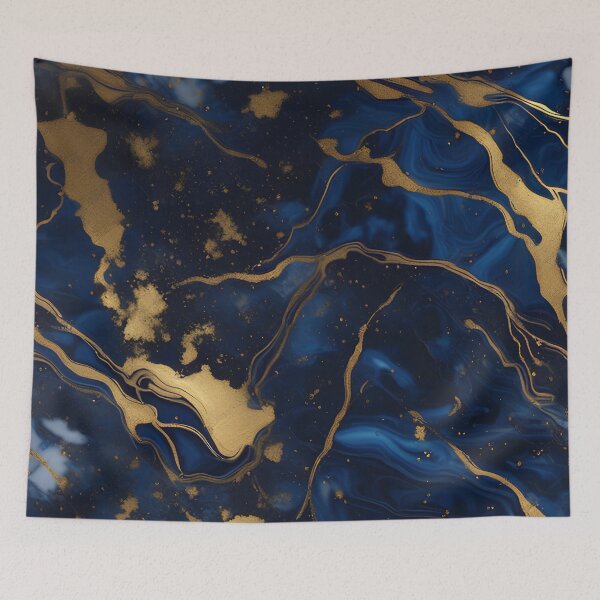 Item preview, Dark Blue Marble with Gold Flecks designed and sold by BirdsnStuff.