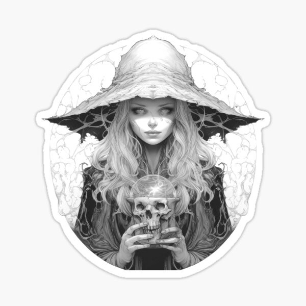 Gothic Stickers Black White Magic Witchy Stickers Vinyl - Temu