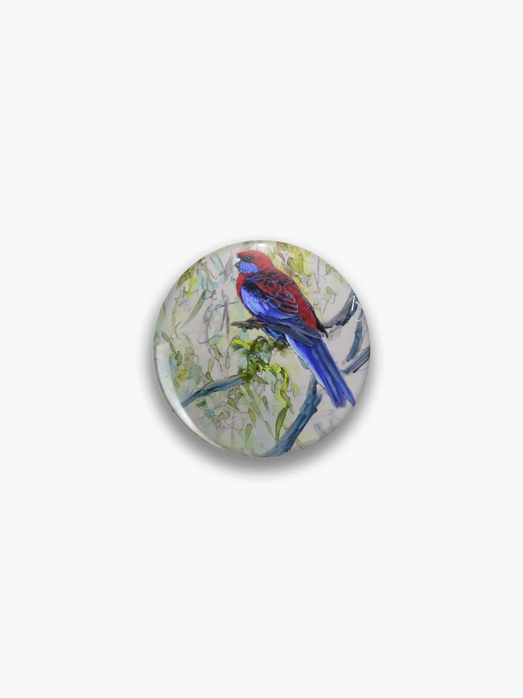 Thumbnail 1 of 3, Pin, Crimson Rosellas designed and sold by WrenCottage.