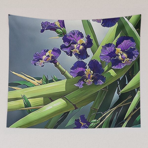 Item preview, Bamboo with Purple Irises designed and sold by George Hutton Hunter.