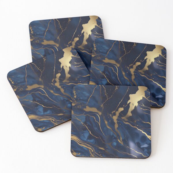 Item preview, Dark Blue Marble with Gold Flecks designed and sold by BirdsnStuff.