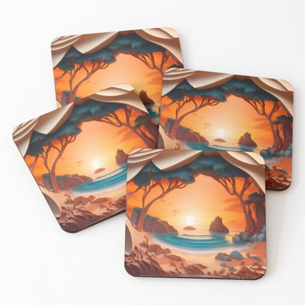 Item preview, Serene Paper Cut Quilling Landscape Art designed and sold by Ceemko's Vintage Corner.