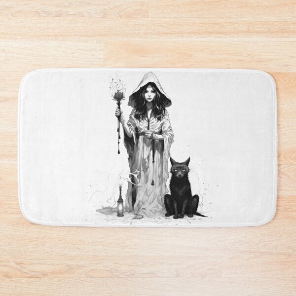 Item preview, Witch with Black Cat Witch House Dark Gothic Halloween Fantasy designed and sold by Tomioka-Art.