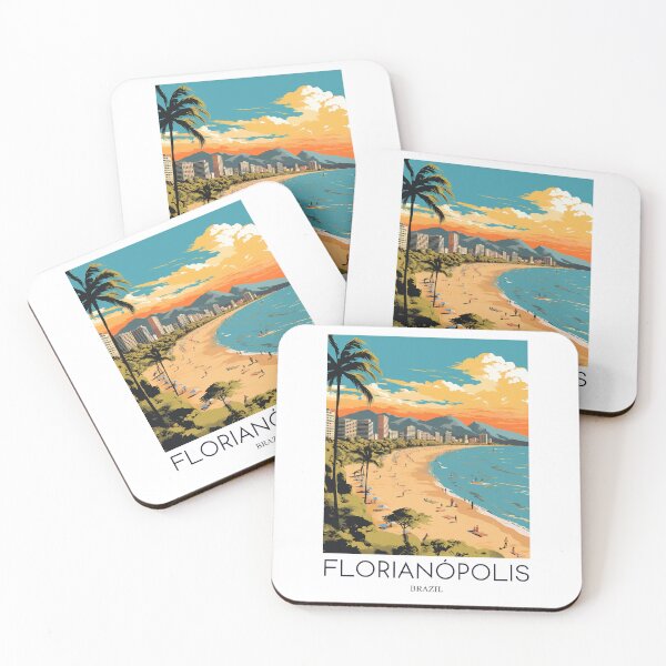 Item preview, A Pop Art Travel Print of Florianópolis - Santa Catarina - Brazil designed and sold by StudioRedKoala.
