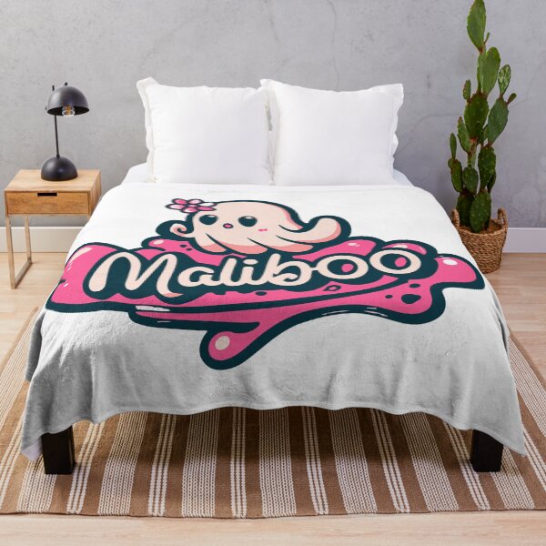 Aperçu de l'œuvre Mignon Maliboo Malibu Halloween Ghost (version rose) créée et vendue par samjretro.