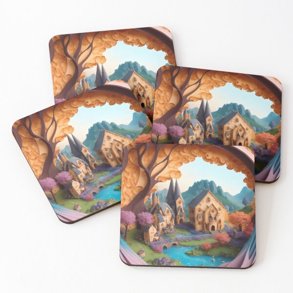 Item preview, Riverside Village Serenity: Quilled Nature Escape designed and sold by Ceemko's Vintage Corner.