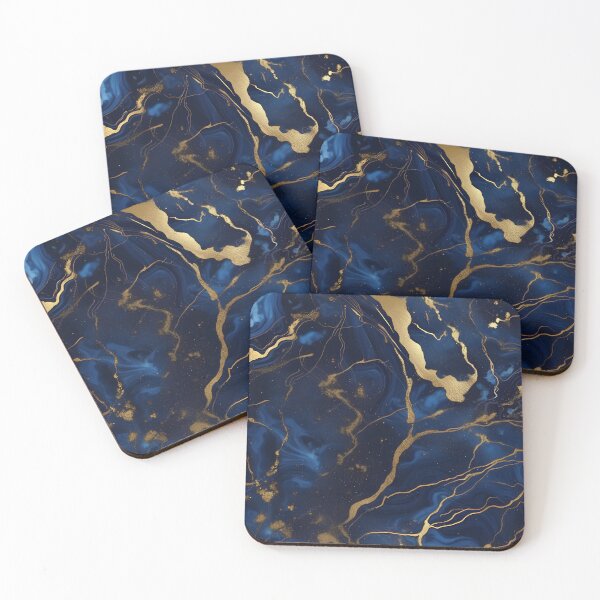 Item preview, Dark Blue Marble with Gold Flecks designed and sold by BirdsnStuff.