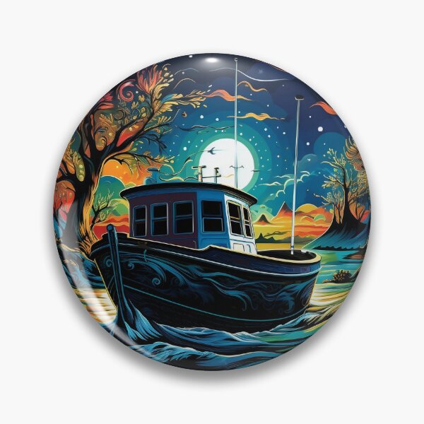 Item preview, Psychedelic Lost Fishing Boat: Maritime Mystery designed and sold by PsyCloth.