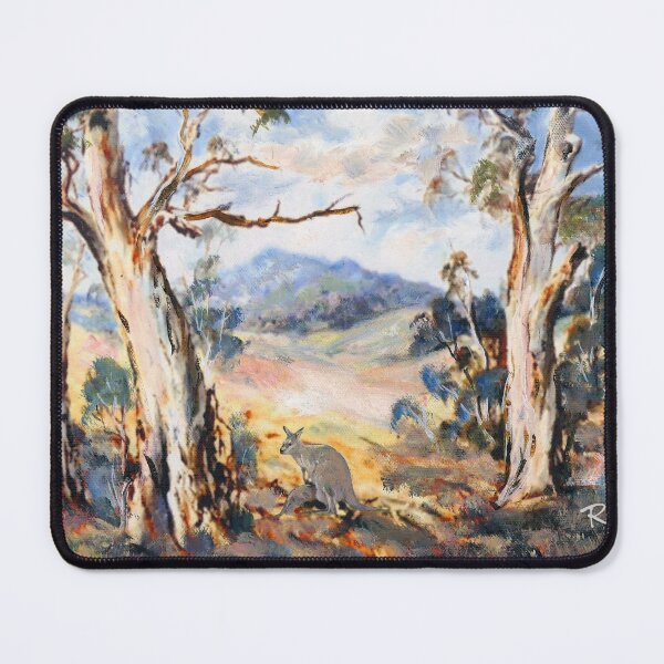 Item preview, Wallaby in rural Australian landscape designed and sold by WrenCottage.