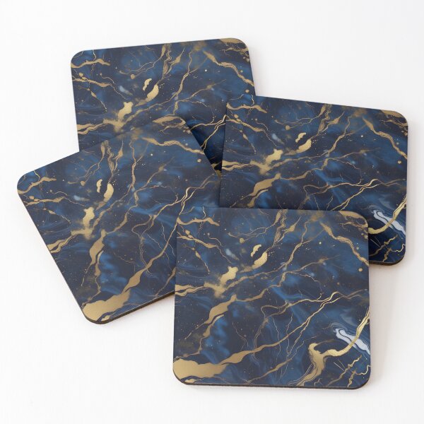 Item preview, Dark Blue Marble with Gold Flecks designed and sold by BirdsnStuff.