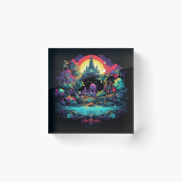 Item preview, Psychedelic Dark Island: Enigmatic Shadows designed and sold by PsyCloth.
