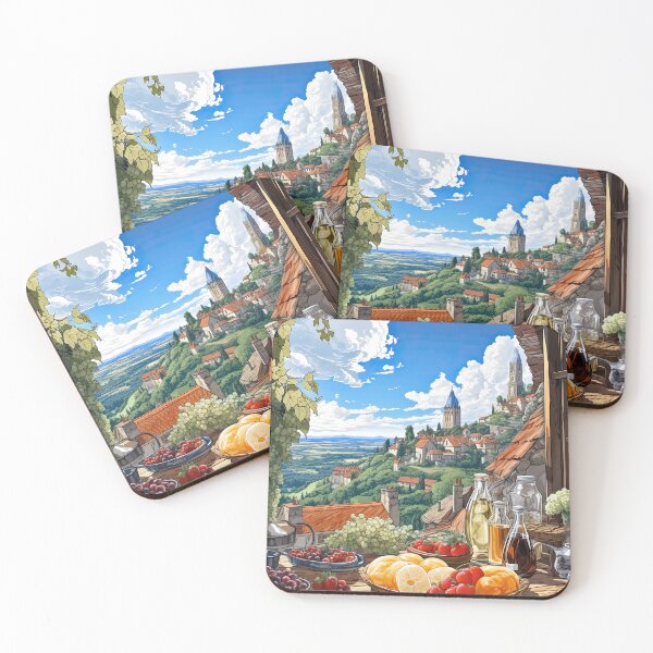 Item preview, View of a french little village from a kitchen’s window designed and sold by iguananick.