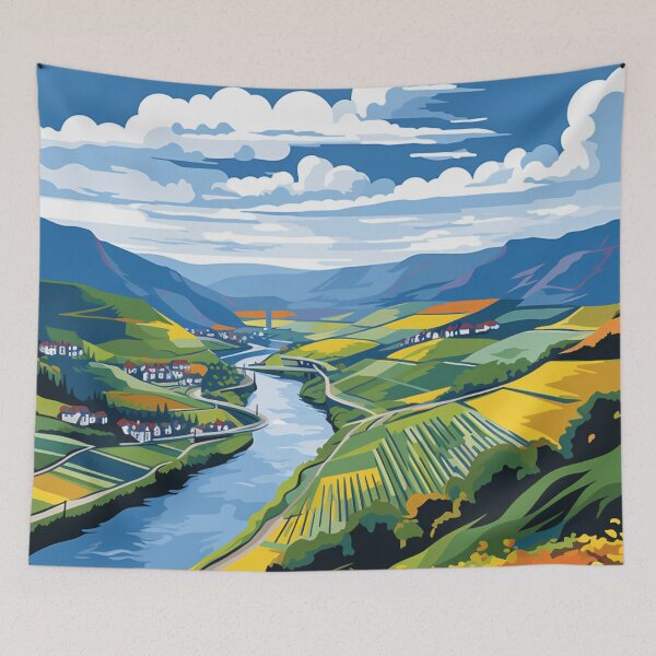 Item preview, A Pop Art Travel Print of Moselle Valley (Moseltal) - Germany designed and sold by StudioRedKoala.