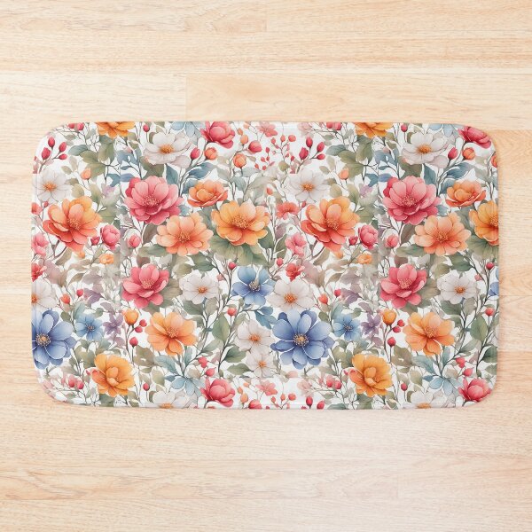 Item preview, colorful f flower abstract water color, pastel, golden and fabric flowers seamless pattern unique style designed and sold by mowafak younis.