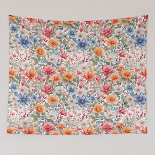 Item preview, colorful f flower abstract water color, pastel, golden and fabric flowers seamless pattern unique style designed and sold by mowafak younis.