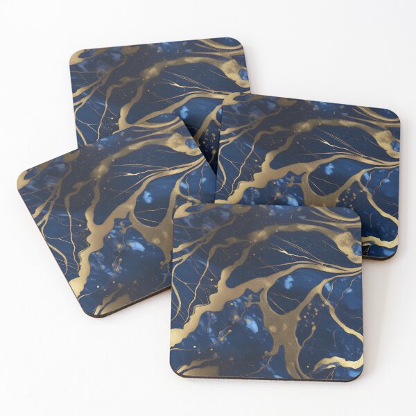 Item preview, Dark Blue Marble with Gold Flecks designed and sold by BirdsnStuff.