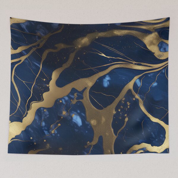 Item preview, Dark Blue Marble with Gold Flecks designed and sold by BirdsnStuff.