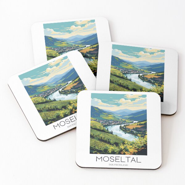 Item preview, A Pop Art Travel Print of Moselle Valley (Moseltal) - Germany designed and sold by StudioRedKoala.