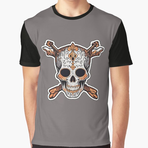 Pirate Ghost Ship T Shirt Jolly Roger Skull Crossbones Scallywag Blackbeard  Tee