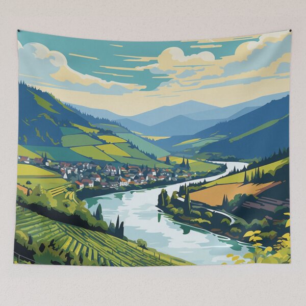 Item preview, A Pop Art Travel Print of Moselle Valley (Moseltal) - Germany designed and sold by StudioRedKoala.