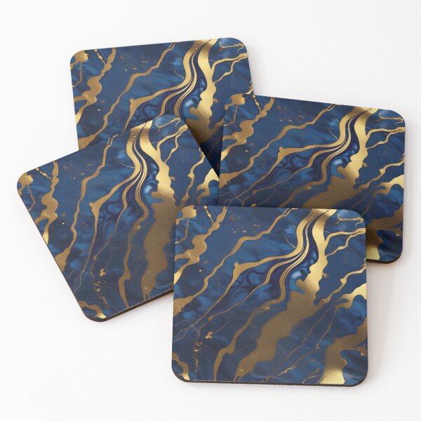 Item preview, Dark Blue Marble with Gold Flecks designed and sold by BirdsnStuff.