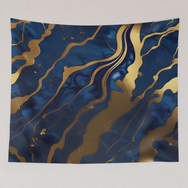 Item preview, Dark Blue Marble with Gold Flecks designed and sold by BirdsnStuff.