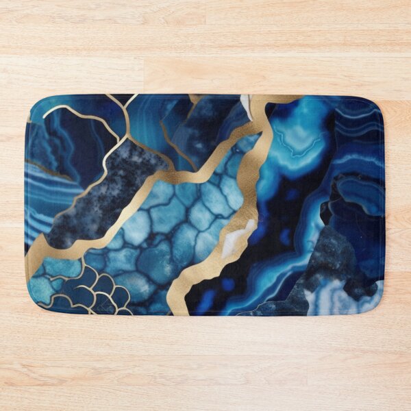 Item preview, Dark Blue Marble Geodes and Texture with Gold Flecks designed and sold by BirdsnStuff.