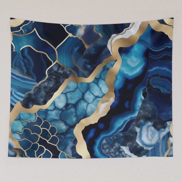 Item preview, Dark Blue Marble Geodes and Texture with Gold Flecks designed and sold by BirdsnStuff.