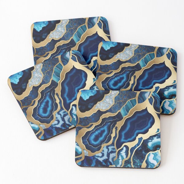 Item preview, Dark Blue Marble Geodes and Texture with Gold Flecks designed and sold by BirdsnStuff.