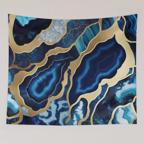 Item preview, Dark Blue Marble Geodes and Texture with Gold Flecks designed and sold by BirdsnStuff.