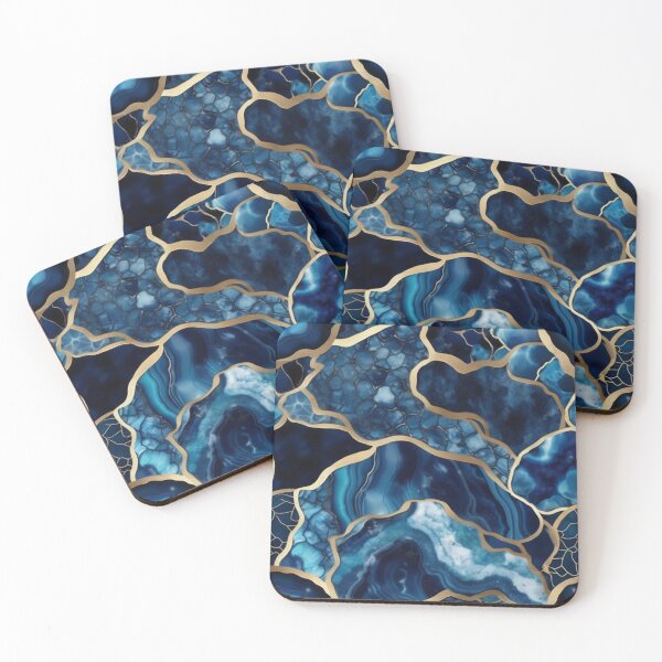 Item preview, Dark Blue Marble Geodes and Texture with Gold Flecks designed and sold by BirdsnStuff.