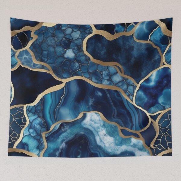 Item preview, Dark Blue Marble Geodes and Texture with Gold Flecks designed and sold by BirdsnStuff.
