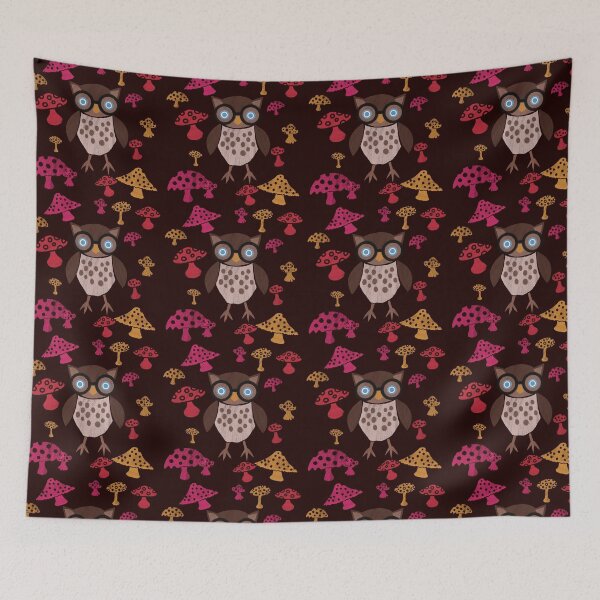 Item preview, Owl Student and Mushrooms Cutout Design designed and sold by SubtleSplit.