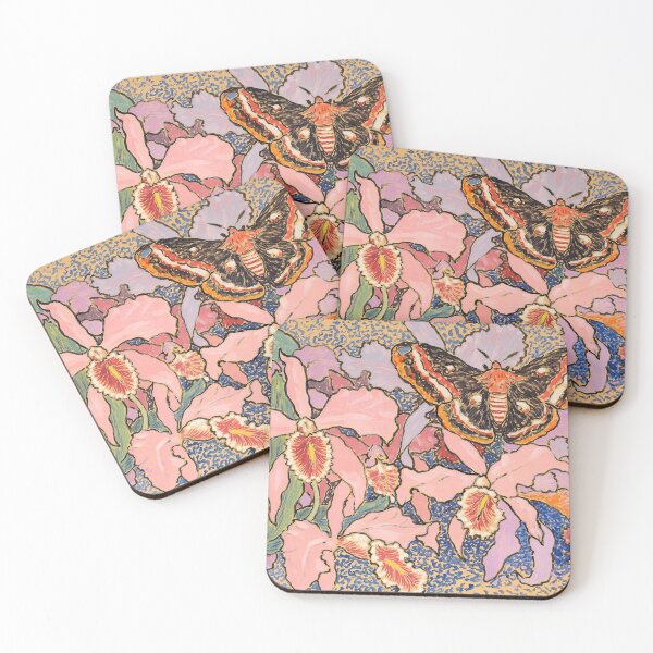Item preview, Gisbert Combaz, Orchids and an Emperor Moth designed and sold by NouveauEra.