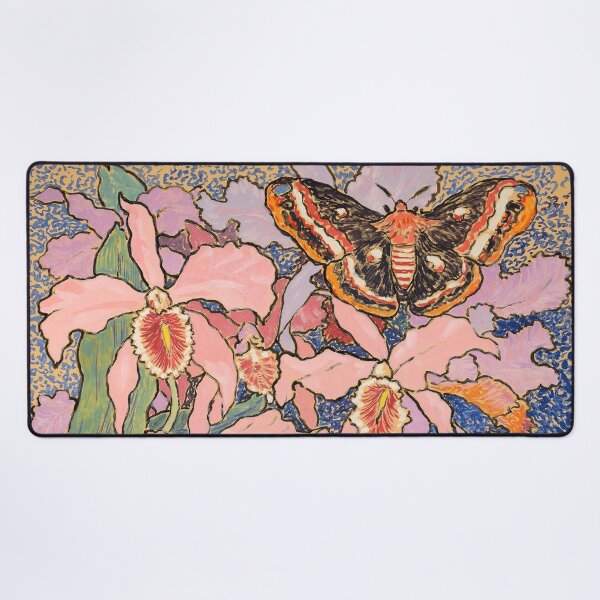 Item preview, Gisbert Combaz, Orchids and an Emperor Moth designed and sold by NouveauEra.