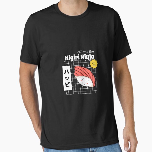 Aperçu de l'œuvre Nigiri Ninja Sushi T-Shirt créée et vendue par Spitball-Ink.