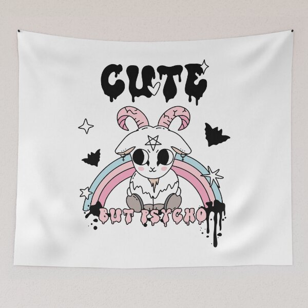 Item preview, Kawaii Goth Cute But Psycho Satan Goat designed and sold by Pink Pineapple Works.