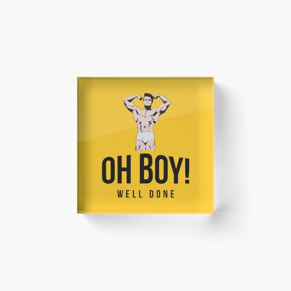 Item preview, Oh Boy! Well done - Flexing muscle hunk designed and sold by gayishdesign.