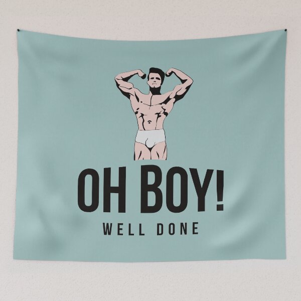 Item preview, Oh Boy! Well done - Flexing muscle hunk designed and sold by gayishdesign.