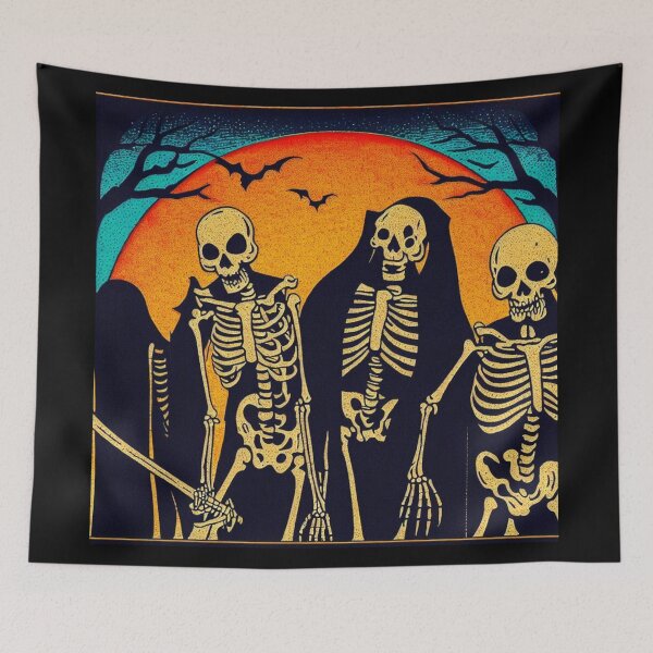 Item preview, Halloween - Skeletons Woodcut 1 designed and sold by CrankyOldDude.