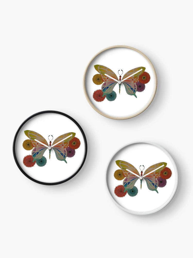 Thumbnail 3 of 4, Clock, Butterfly designed and sold by TSK Sketches.