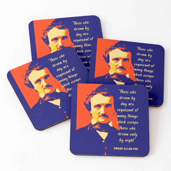 Item preview, Edgar Allan Poe portrait and quote: “Those who dream by day are cognizant of many things...” designed and sold by artbleed.