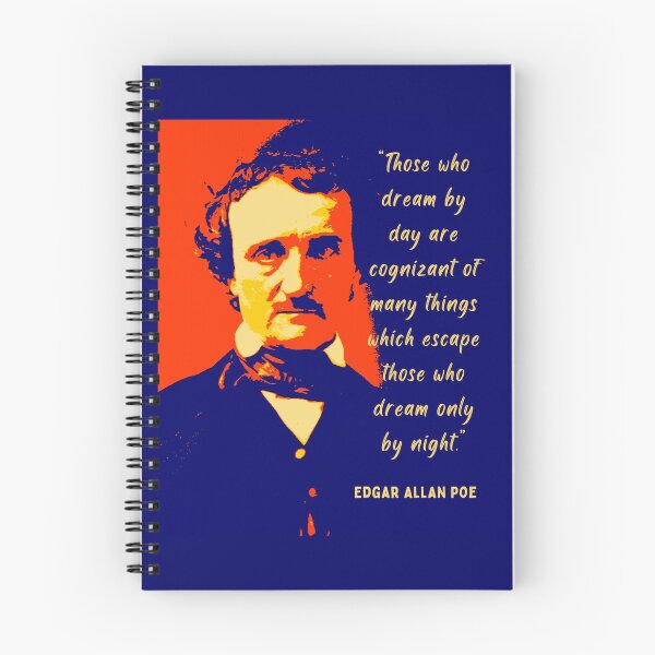 Item preview, Edgar Allan Poe portrait and quote: “Those who dream by day are cognizant of many things...” designed and sold by artbleed.